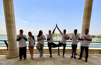 In continuation of our preparations for the IDY24 in Iraq, a special yoga session was organised with the American University in Iraq Baghdad(AUIB)